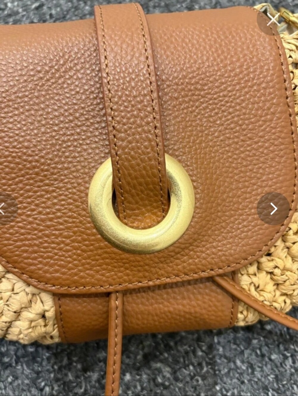 Reiss Lori Raffia-Effect and Leather Shoulder Bag in Natural - Picture 12 of 14